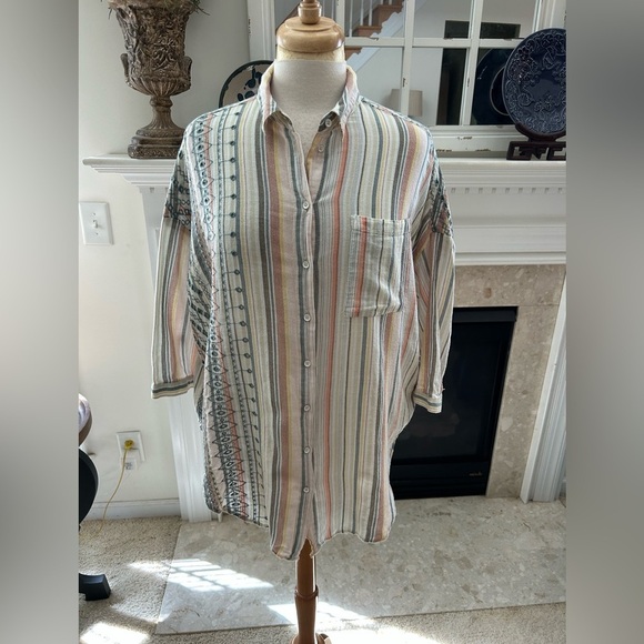 Anthropologie Tops - Anthropologie Multicolor Striped Shirt